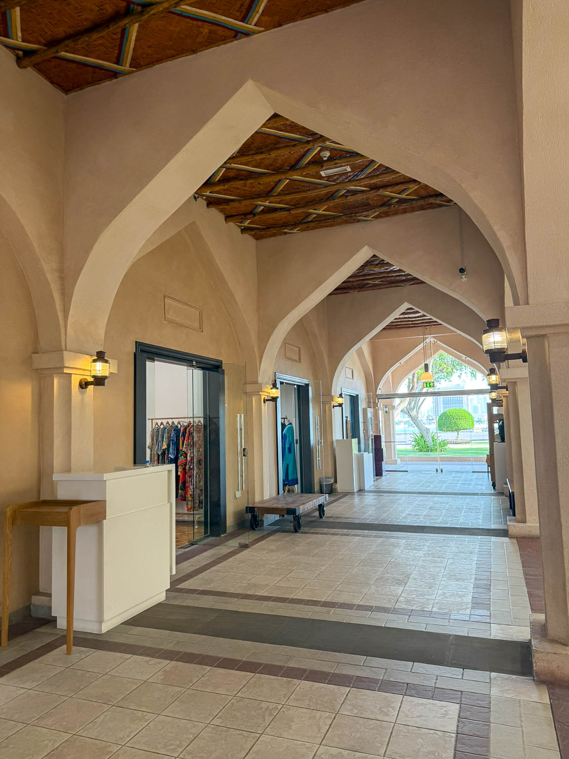 Indoor shopping area at Katara Cultural Village in Doha Qatar