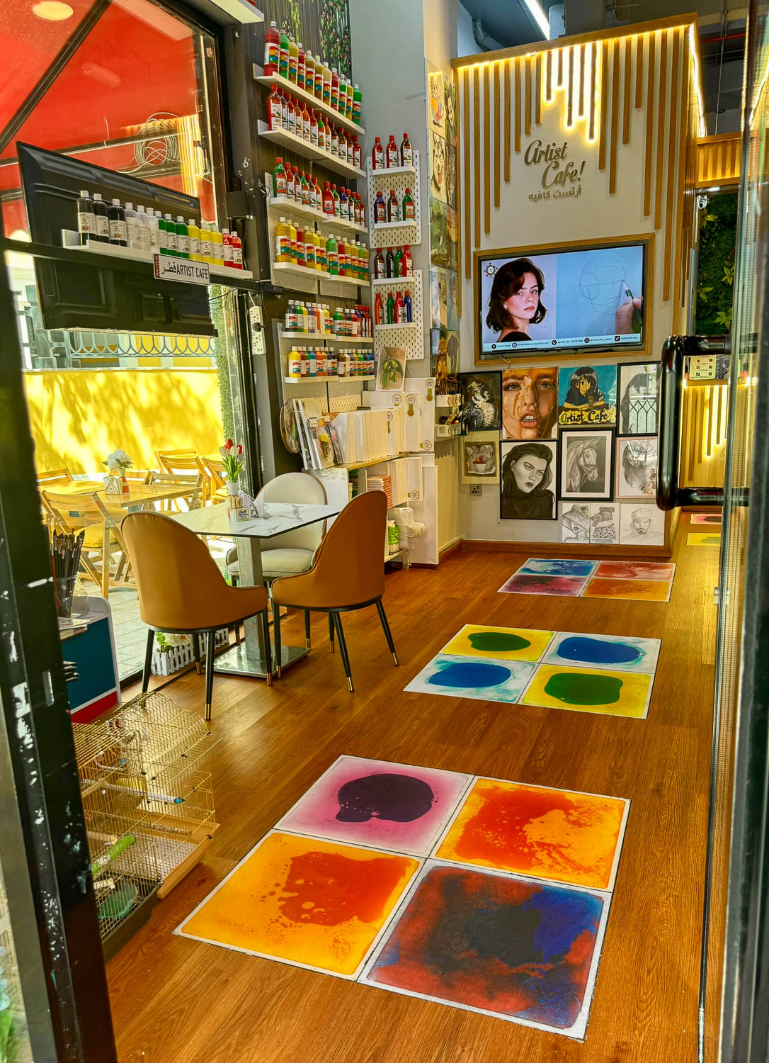 Artist Cafe in colorful Qanat Quartier at The Pearl Qatar