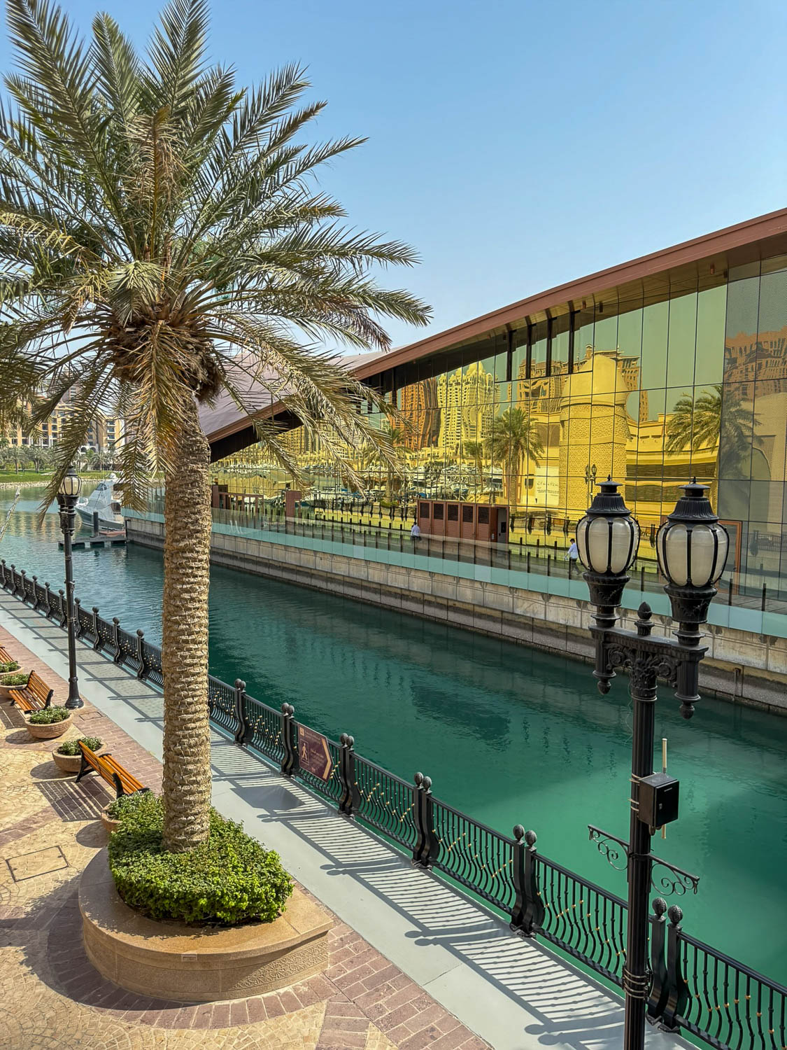 Entrance to Porto Arabia marina at The Pearl Qatar in Doha