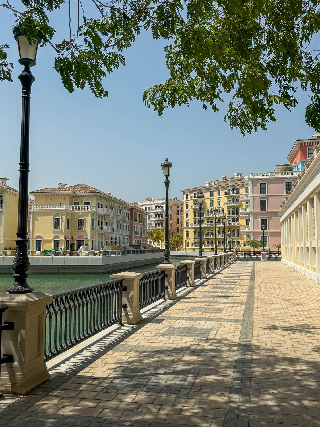 Waterfront promenade in Qanat Quartier at The Pearl Qatar