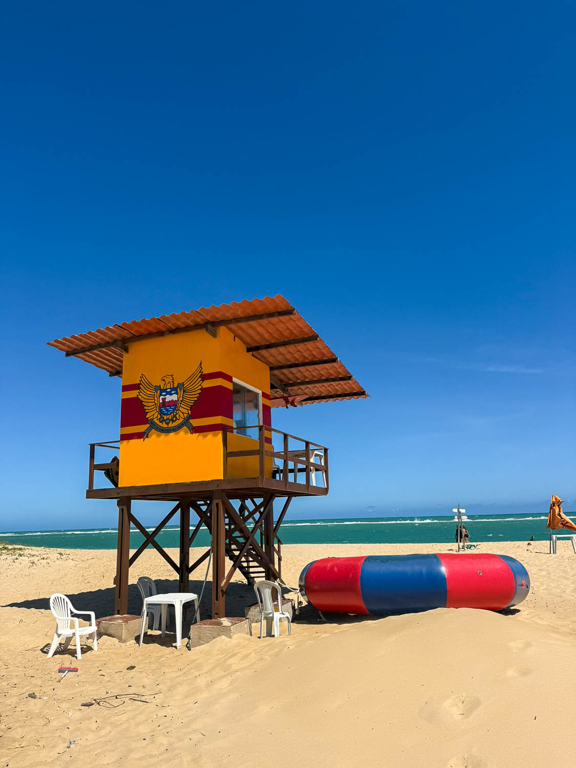 Waves breaking at Cruz das Almas Beach in Maceio, Brazil