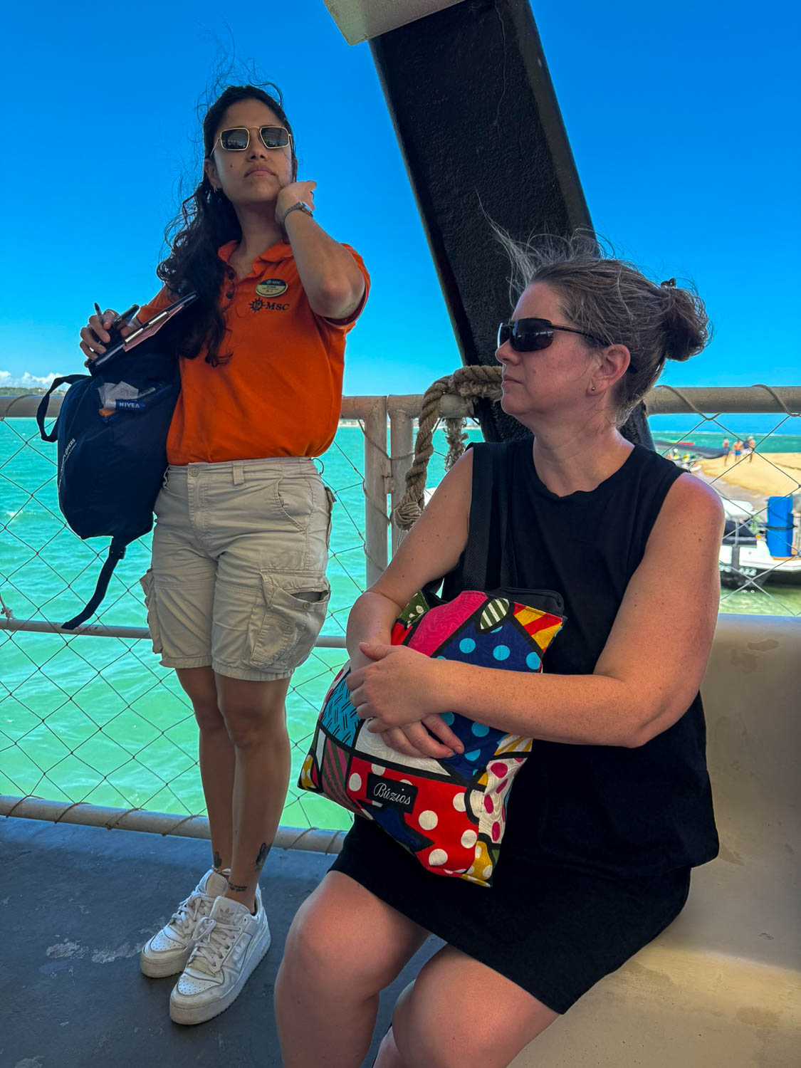 Traveler keeping valuables secure while exploring Maceió Brazil to reduce the risk of theft