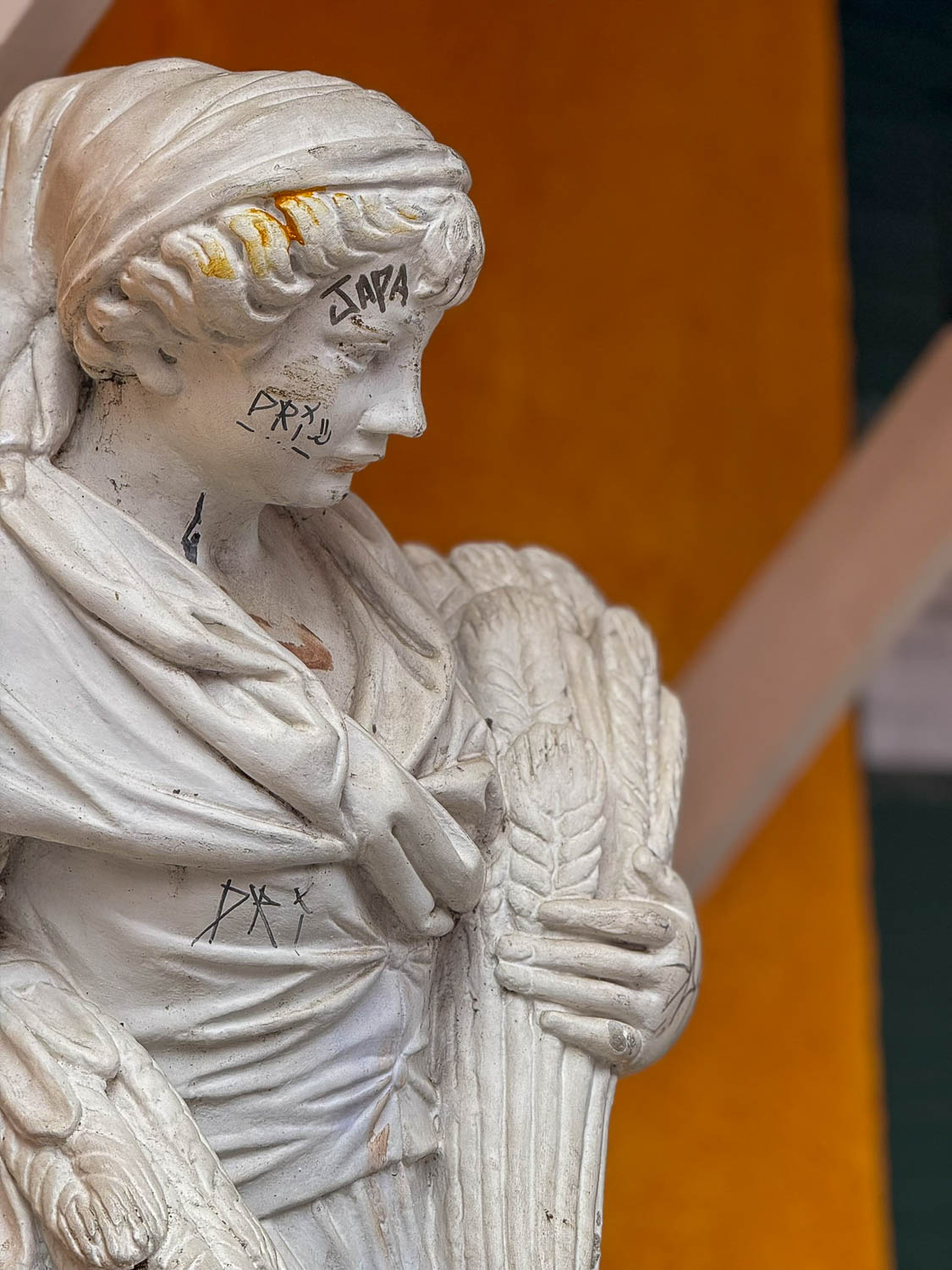 Religious artwork and symbolism inside Maceio Cathedral in the Historic Center